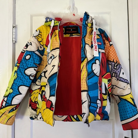 New Authentic Members Only Nickelodeon Pop Art Character Puffer Jacket (Unisex) - Picture 8 of 14